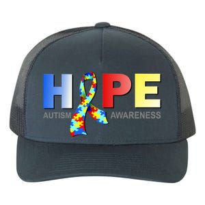 Hope For Autism Awareness Tribute Yupoong Adult 5-Panel Trucker Hat