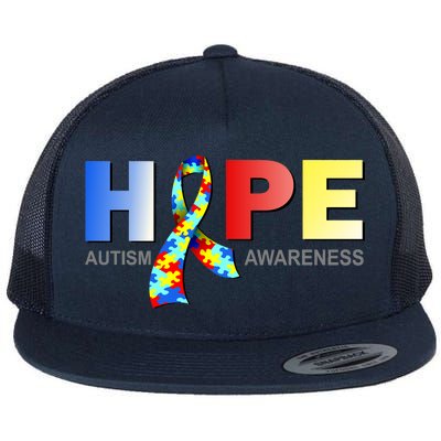 Hope For Autism Awareness Tribute Flat Bill Trucker Hat