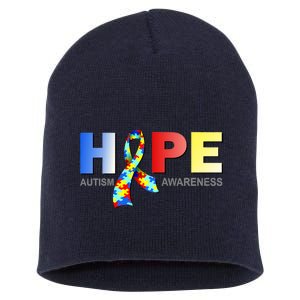 Hope For Autism Awareness Tribute Short Acrylic Beanie