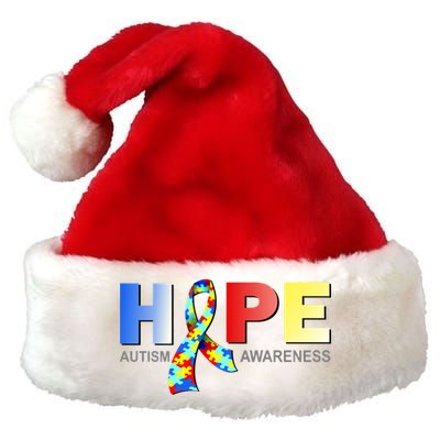 Hope For Autism Awareness Tribute Premium Christmas Santa Hat