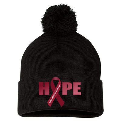 Hope For Multiple Myeloma Awareness Tribute Pom Pom 12in Knit Beanie