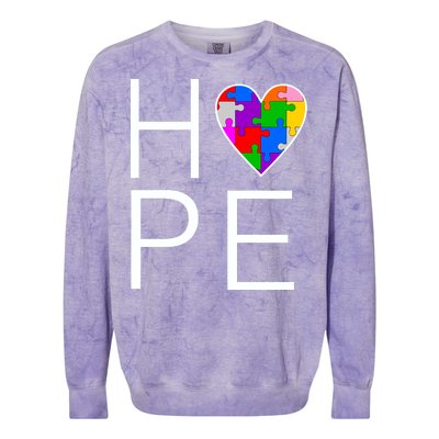 Hope Love Autism Colorblast Crewneck Sweatshirt