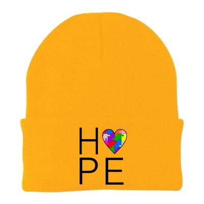 Hope Love Autism Knit Cap Winter Beanie