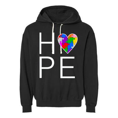 Hope Love Autism Garment-Dyed Fleece Hoodie