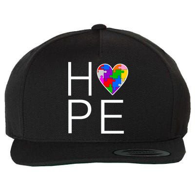 Hope Love Autism Wool Snapback Cap