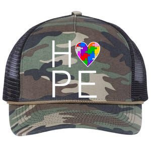 Hope Love Autism Retro Rope Trucker Hat Cap