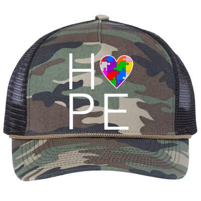 Hope Love Autism Retro Rope Trucker Hat Cap