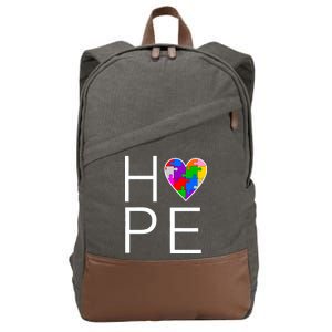 Hope Love Autism Cotton Canvas Backpack