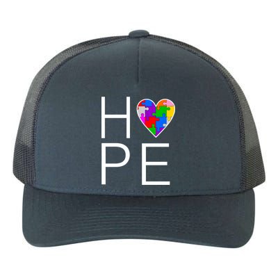 Hope Love Autism Yupoong Adult 5-Panel Trucker Hat