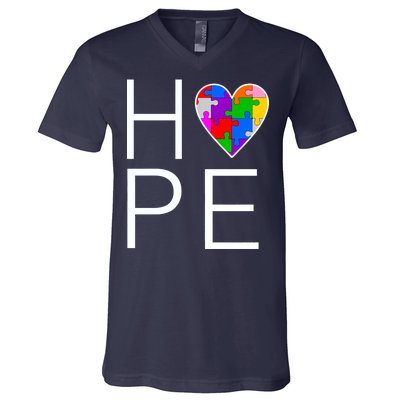 Hope Love Autism V-Neck T-Shirt