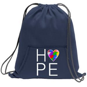 Hope Love Autism Sweatshirt Cinch Pack Bag