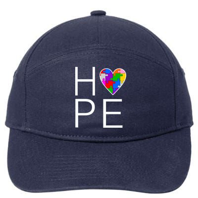 Hope Love Autism 7-Panel Snapback Hat