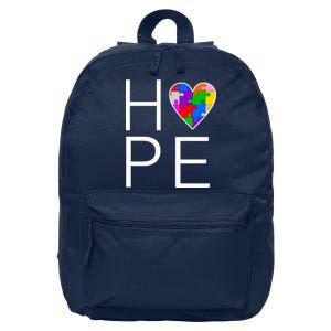 Hope Love Autism 16 in Basic Backpack