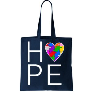 Hope Love Autism Tote Bag