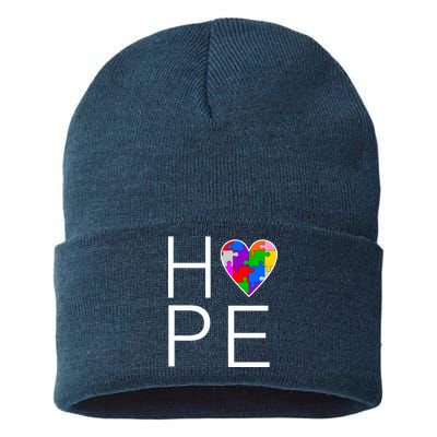 Hope Love Autism Sustainable Knit Beanie