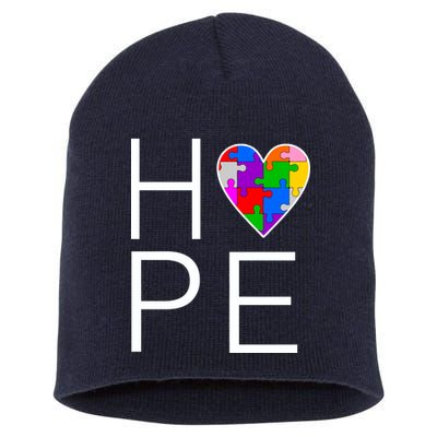 Hope Love Autism Short Acrylic Beanie