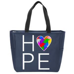 Hope Love Autism Zip Tote Bag