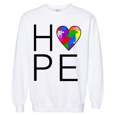 Hope Love Autism Garment-Dyed Sweatshirt