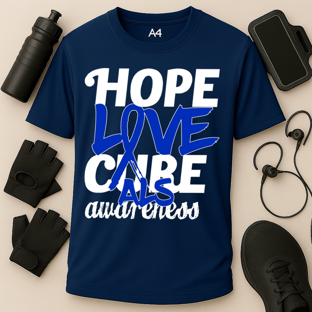 Hope Love Cure ALS Awareness Cooling Performance Crew T-Shirt