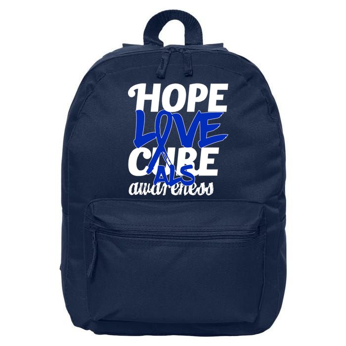 Hope Love Cure ALS Awareness 16 in Basic Backpack