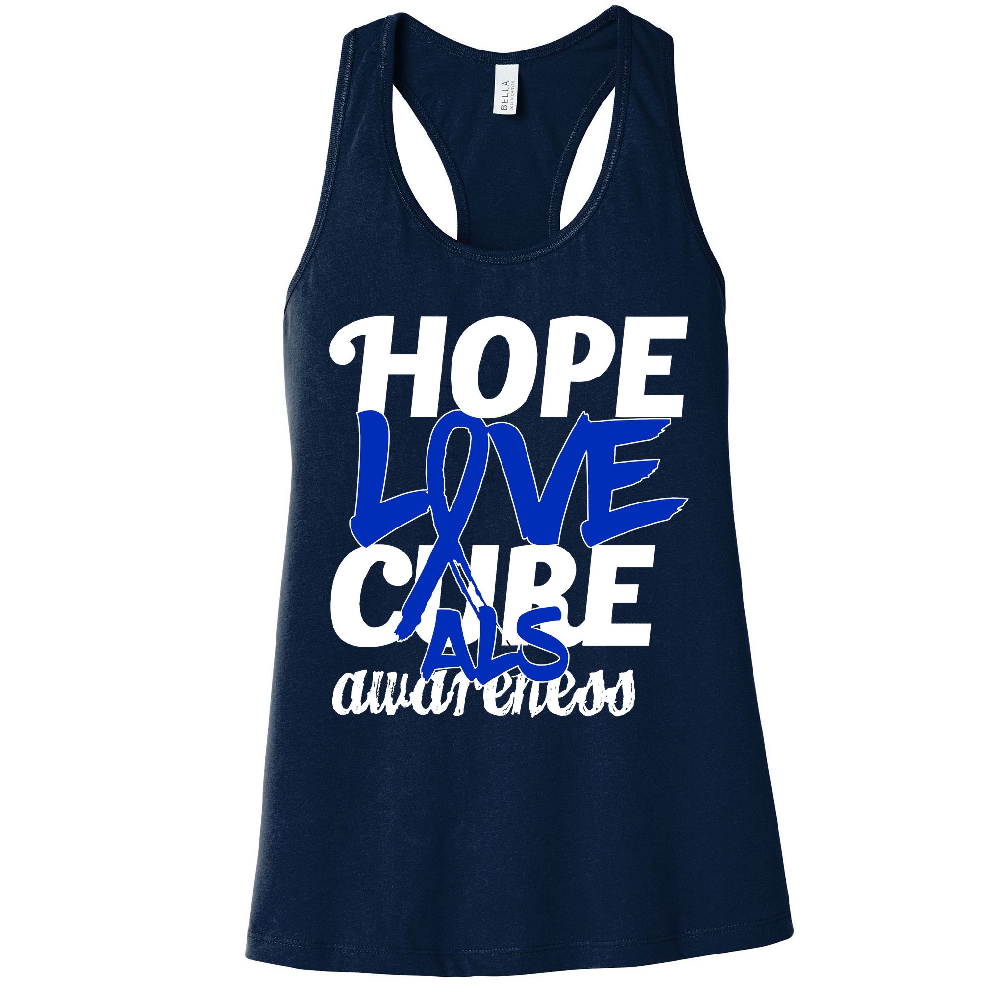 Hope Love Cure ALS Awareness Womens Tank Top