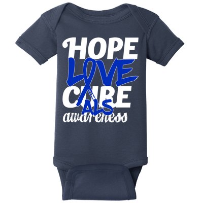 Hope Love Cure ALS Awareness Baby Bodysuit