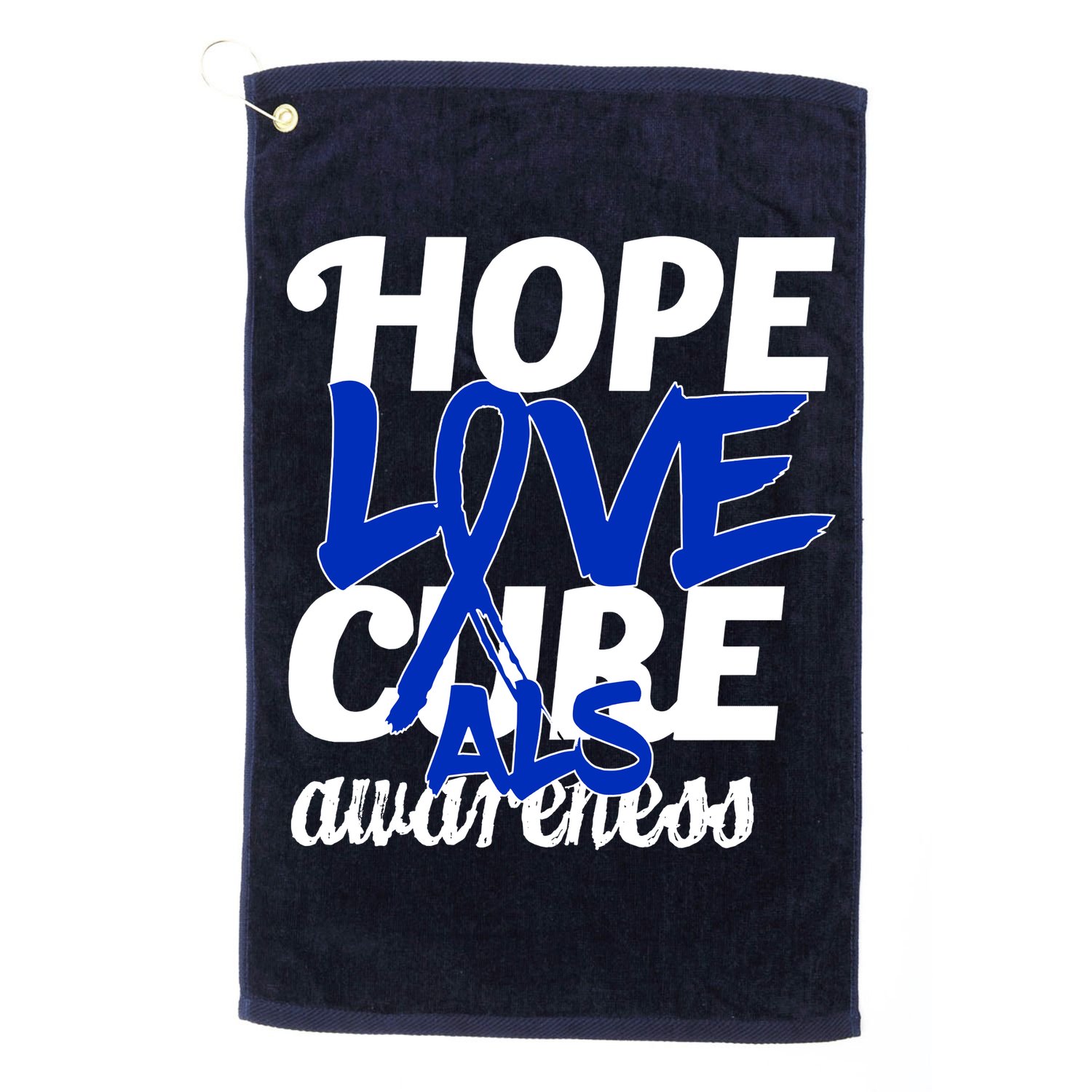 Hope Love Cure ALS Awareness Golf Towel