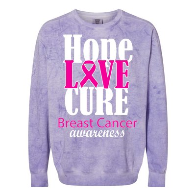 Hope Love Cure Breast Cancer Awareness Colorblast Crewneck Sweatshirt