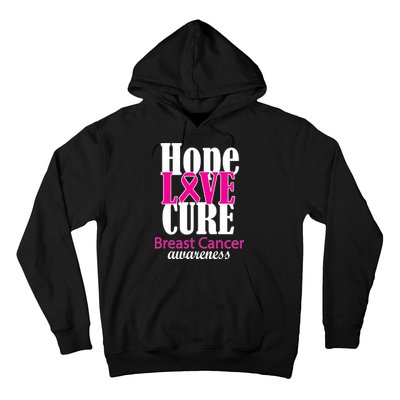 Hope Love Cure Breast Cancer Awareness Hoodie