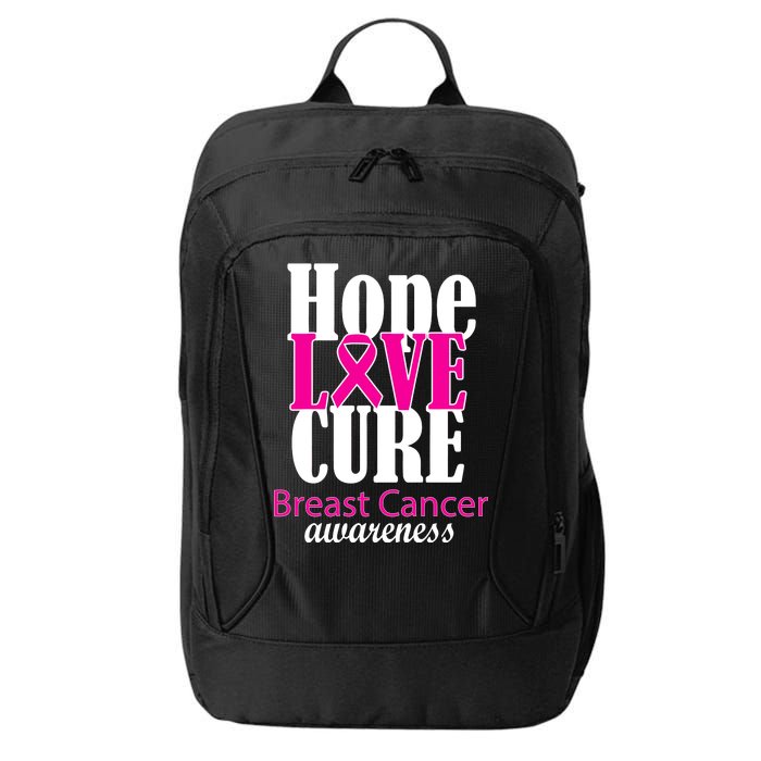 Hope Love Cure Breast Cancer Awareness City Backpack