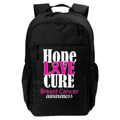 Hope Love Cure Breast Cancer Awareness Daily Commute Backpack