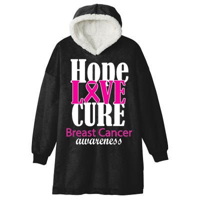 Hope Love Cure Breast Cancer Awareness Hooded Wearable Blanket