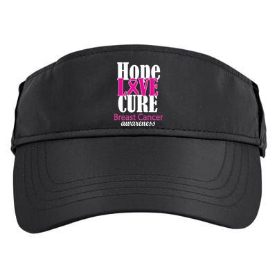 Hope Love Cure Breast Cancer Awareness Adult Drive Performance Visor