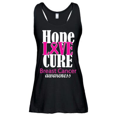 Hope Love Cure Breast Cancer Awareness Ladies Essential Flowy Tank