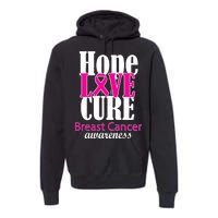 Hope Love Cure Breast Cancer Awareness Premium Hoodie