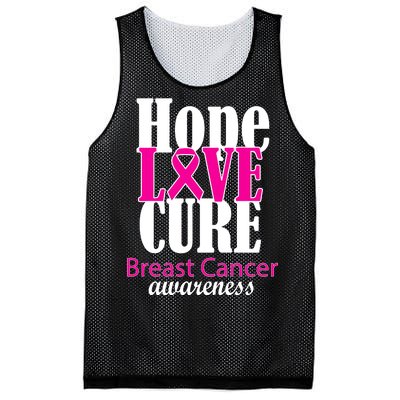 Hope Love Cure Breast Cancer Awareness Mesh Reversible Basketball Jersey Tank