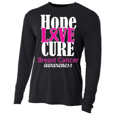 Hope Love Cure Breast Cancer Awareness Cooling Performance Long Sleeve Crew