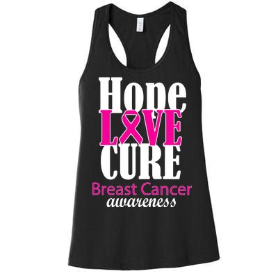 Hope Love Cure Breast Cancer Awareness Women's Racerback Tank