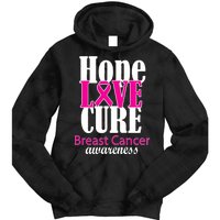 Hope Love Cure Breast Cancer Awareness Tie Dye Hoodie