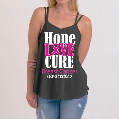 Hope Love Cure Breast Cancer Awareness Women's Strappy Tank