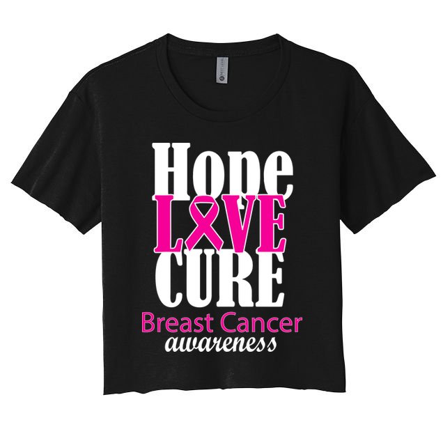 Hope Love Cure Breast Cancer Awareness Crop Top