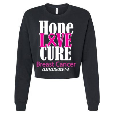 Hope Love Cure Breast Cancer Awareness Cropped Pullover Crew