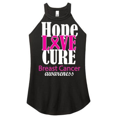 Hope Love Cure Breast Cancer Awareness Women’s Perfect Tri Rocker Tank