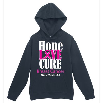 Hope Love Cure Breast Cancer Awareness Urban Pullover Hoodie