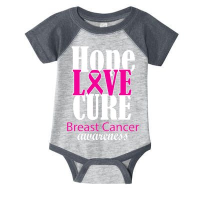 Hope Love Cure Breast Cancer Awareness Infant Baby Jersey Bodysuit