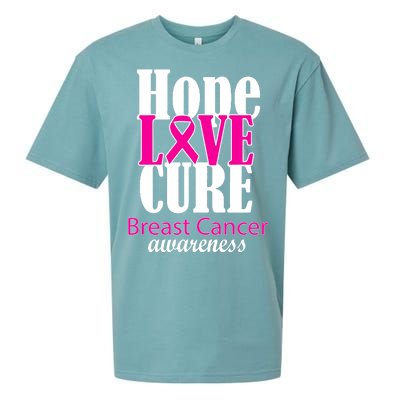 Hope Love Cure Breast Cancer Awareness Sueded Cloud Jersey T-Shirt