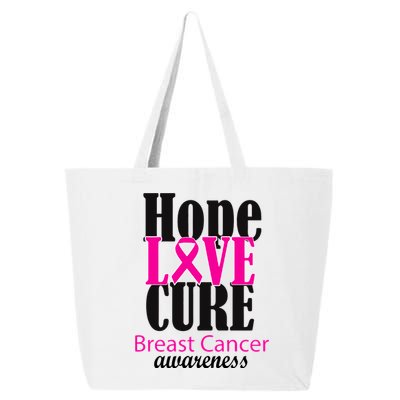 Hope Love Cure Breast Cancer Awareness 25L Jumbo Tote