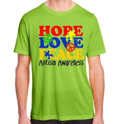 Hope Love Peace Autism Adult ChromaSoft Performance T-Shirt