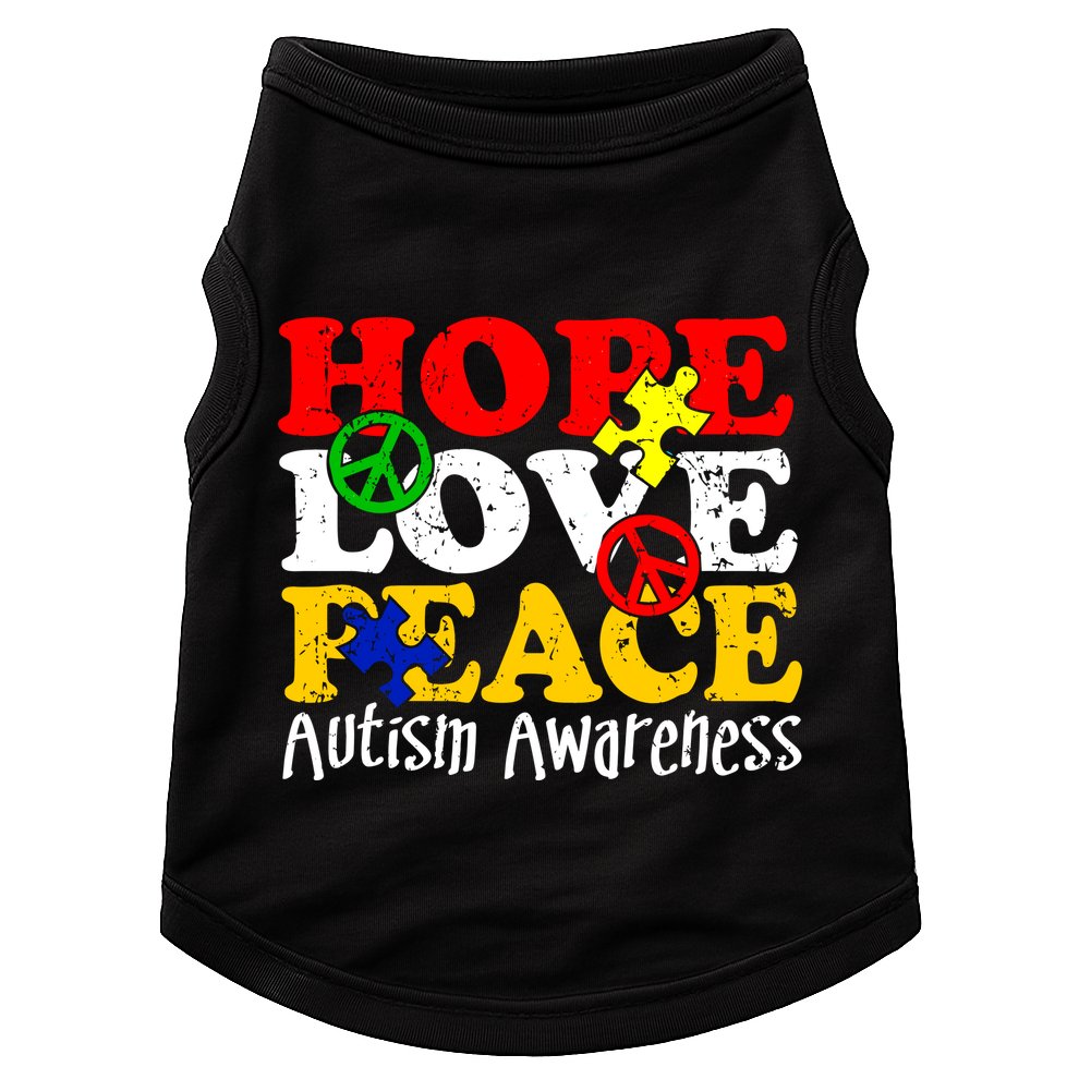 Hope Love Peace Autism Doggie Tank