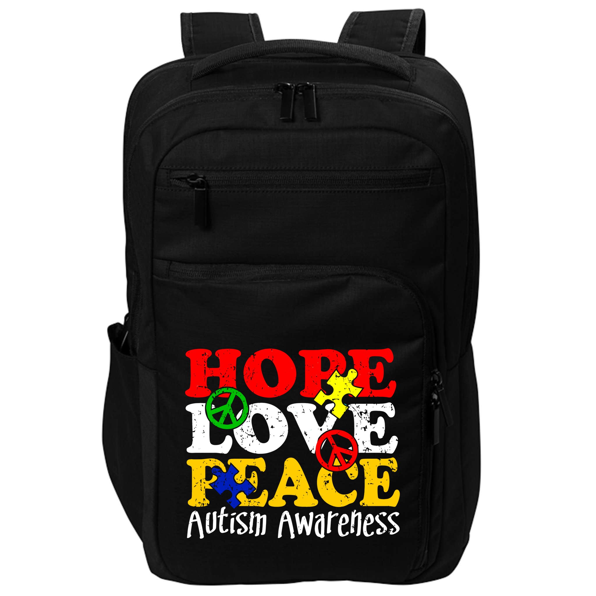 Hope Love Peace Autism Impact Tech Backpack